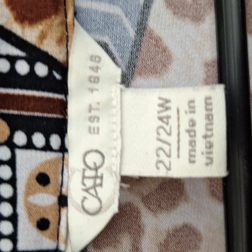 Cato Multicolor V-Neck Patchwork Soft & Stretchy … - image 7